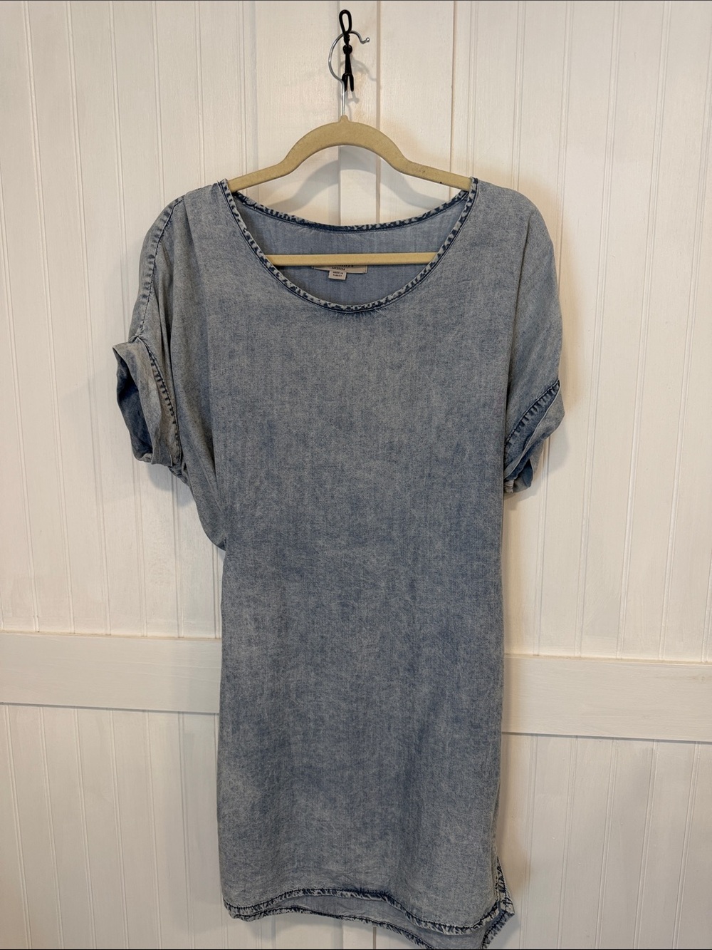 AllSaints Washed Blue Short Sleeve dress w/back tie size M